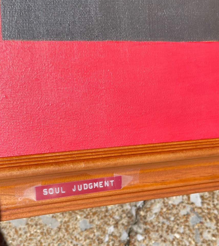 Vintage Abstract Shapes Acrylic Painting Modern Art Wall Hanging Signed