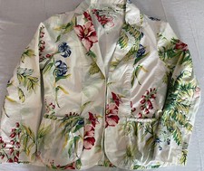 Tommy Hilfiger Women's Hook  Eye Floral Print Lined Blazer Jacket Size 6 Petite