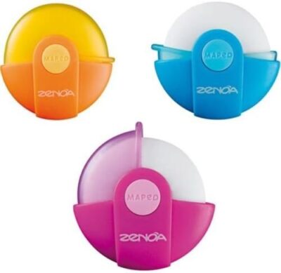 3 X Stilvoll Geformter Rotationsradierer Zenoa Rund Mode Gummi Schule Schreibwaren