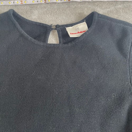 Hanna Andersson girl's sz 12 Black sweater dress, warm, long sleeve, white trim - Picture 11 of 15