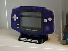 Game Boy Advance Display Stand with Logo - GBA Holder 3D Printed Black/White