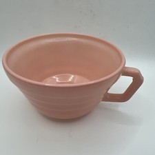 Antique Hazel Atlas Pastel Pink Ribbed Moderntone Platonite Cup 1934-1942 