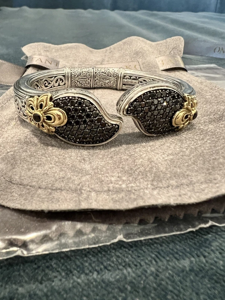 Novo $ 8 350.  Pulseira de prata Konstantino Arsinoe ouro 18K, diamante 2,74 quilates - Imagem 4 de 4