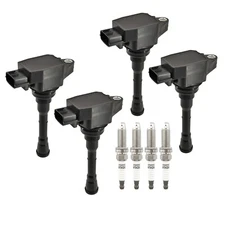 4pcs Ignition Coil and Iridium Spark Plug Kit For 2011-2017 Nissan Juke 1.6L L4