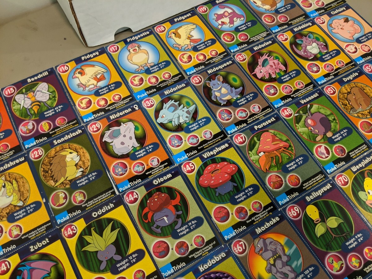 1999 Pokemon Trivia Burger King Cards HP-NM Vintage Card (1x card per order)