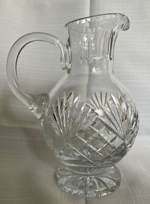 Vintage Polonia Pitcher Made in Poland 24% Lead Cut Crystal Rare Style/Pattern