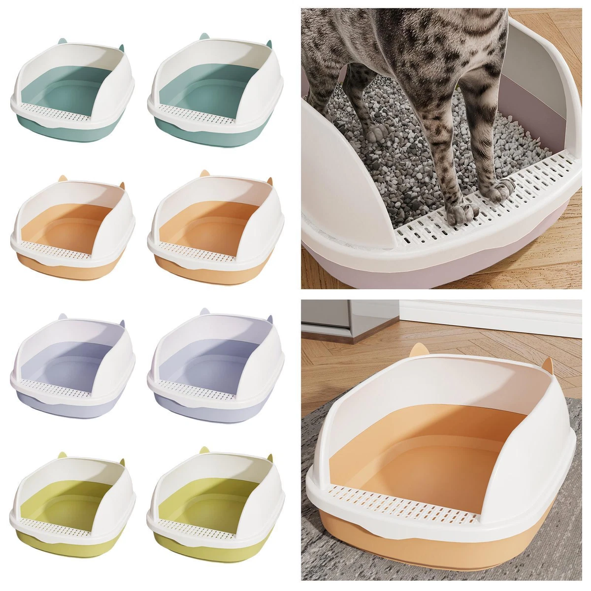 Round cat top litter pan