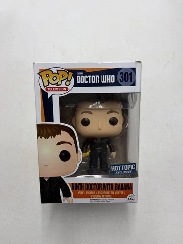 Funko Pop Television 9th Doctor W/ Banana Hot Topic Doctor Who 301 BOX WEAR READ