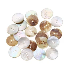 25 Pcs Natural Shell Button, 2 Hole 18mm Mother of Pearl Button, Multicolored