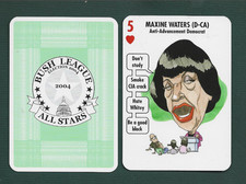 MAXINE WATERS  2004 LARGE Caricature PLAYING Card   Great Artist Drawn Artwork