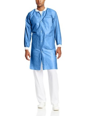 ValuMax 3660MBXL Extra-Safe Lab Coats Medical Blue Extra Large 10/Pk