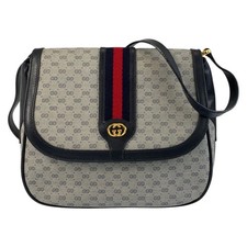 Gucci Vintage Micro GG Sherry Line GG Supreme Canvas Shoulder Bag Pochette