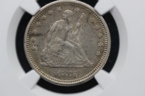 1876-S SEATED LIBERTY QUARTER ~  NGC AU53
