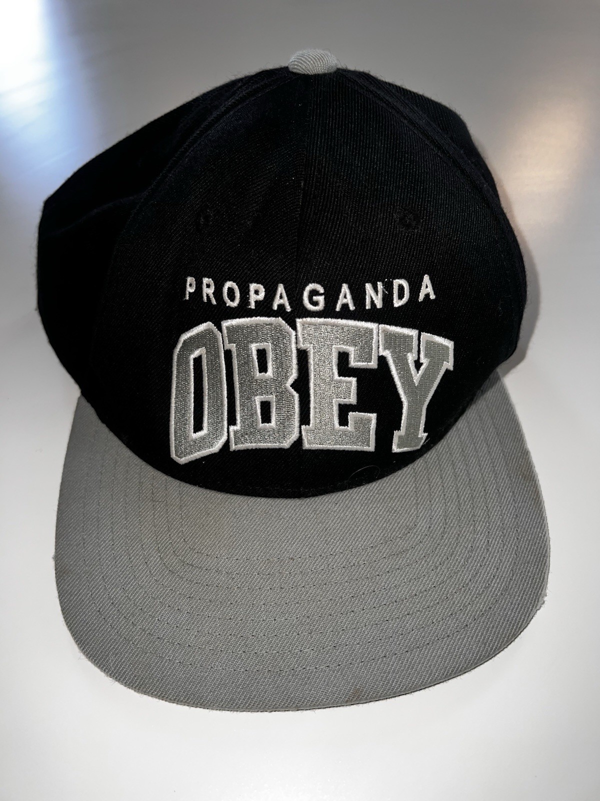 Propaganda Obey Hat Cap Adjustable Snapback Streetwear Street Art Black Gray