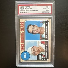 1968 Topps #247 JOHNNY BENCH RC HOF Reds Rookies PSA 8 NM-MT RARE CARD!