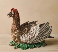 John Derian Target 2025 Fall Shaped Beaded Grouse 16"X8" Pillow NWT