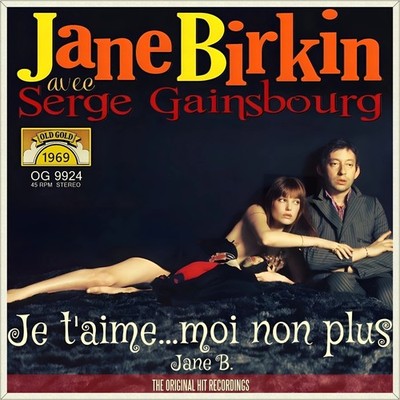Repro Photo JANE BIRKIN Je t'aime...moi non plus OLD GOLD 7'' Single Size 18x18cm