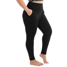 Walifrey Plus Size Leggings with Pockets for Women, High 3X-Large, Black