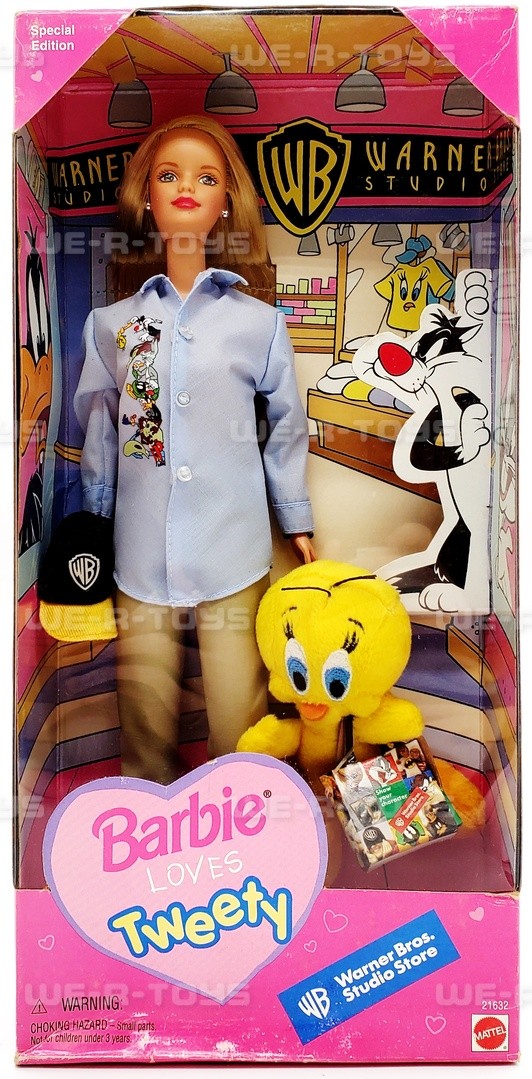 Warner Bros Studio Store Barbie Loves Tweety Bird Doll 1998 Mattel