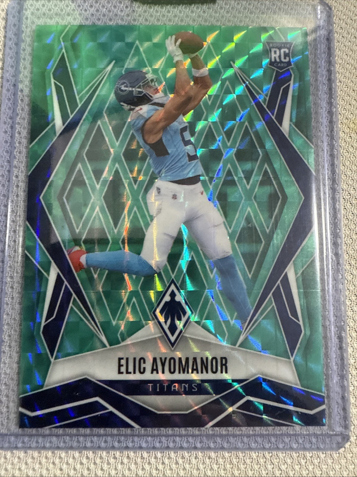 2025 Panini Phoenix - Elic Ayomanor #167 Teal Pyramids (RC) Rookie /225