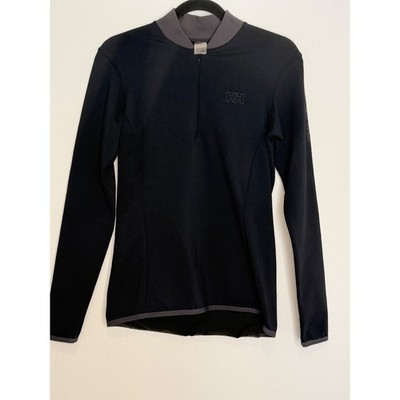 Helly Hansen Men's Black Quarter Zip Long Sleeve Base Layer Top Size Large