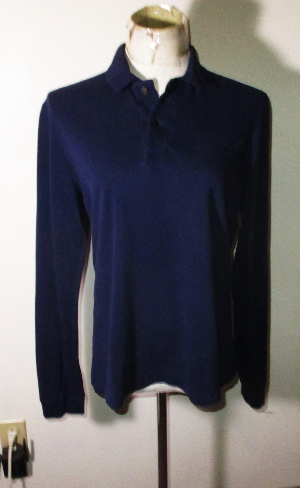 LACOSTE Blue Long Sleeve Polo Shirt Women's Size 4, M/L