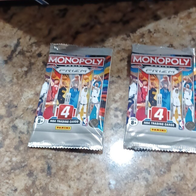 Panini Monopoly Prizm NBA Basketball Trading Card Packs (2) From Monopoly Game