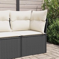 Poly Rattan Ecksofa Garten Mit Kissen Schwarz Lounge Set