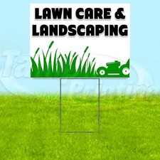 LAWN CARE LANDSCAPING 18x24 Yard Sign Plastic Corrugated WITH STAKE USA YS07955