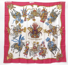 Authentic HERMES "LES FETES DU ROI SOLEIL " Silk Scarf Carre 90 F 50456