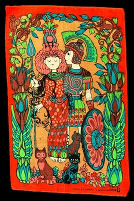 NWOT Fab 70s BELINDA LYON for Oxfam Tea Towel ANTONY & CLEOPATRA