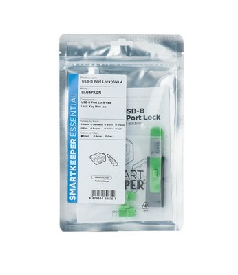 SmartKeeper W128900141 BL04PKGN Bl04Pkgy Port Blocker + Key Usb Type-B Gree ~E~