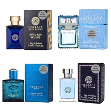 Cologne for Men Set of 4 Mini Eros, Pour Homme, Dylan Blue, Eau Fraiche Perfume