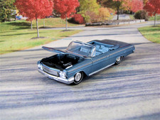 1962 Chevy Impala Ss Convertible Blue Model Opening Hood 164 Scale