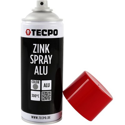 1x TECPO ZINK SPRAY ALU HELL 400 ml bis 300°C GRUNDIERUNG ROSTSCHUTZ ZINKSPRAY