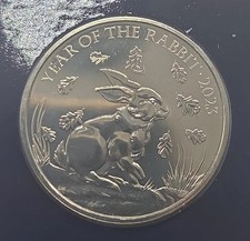 2023 Year Of The Rabbit UK Brilliant Uncirculated Five Pounds £5 Coin On Card