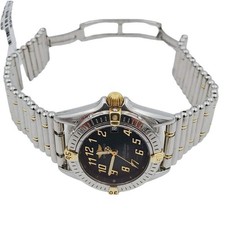 Breitling 28mm Two Tone Gold / Steel Watch w/Black Dial. 6