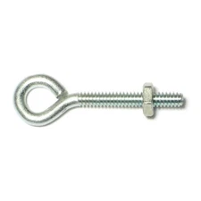 7/32"-24 x 2-1/8" Zinc Eye Bolts with Nuts (10 pcs.)