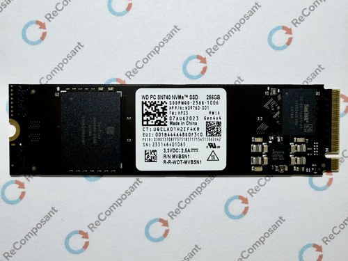 SSD Western Digital SN740 256Go M.2 2280 Nvme PCIe 4.0 Gen Etat Neuf ! 1