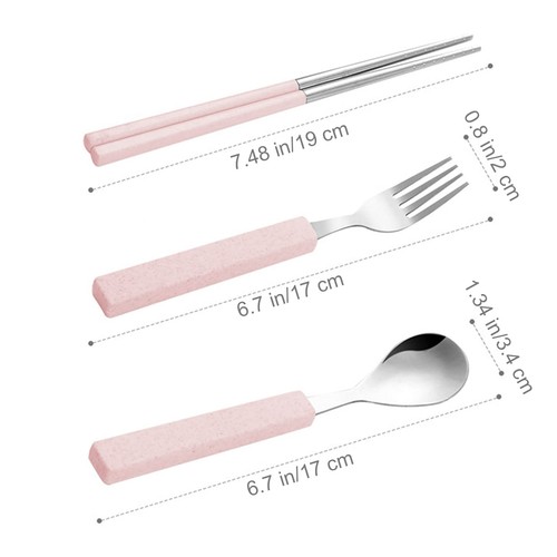Set di 3 Pezzi di Utensili per Bambini in Acciaio Inox 18/8 Set di Posate per Bambini Silverw... - Foto 5 di 7