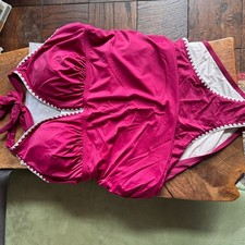CUPSHE Swimsuit Size 2X Magenta Pink Contrast Trim Bathing Suit