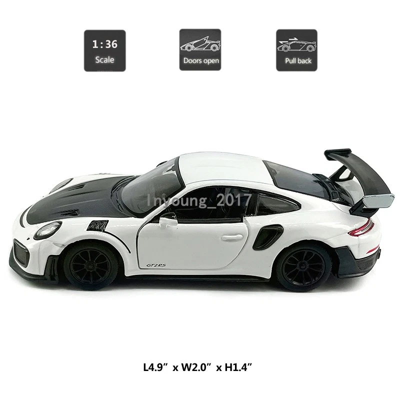 Модель автомобиля Porsche 911 GT2 RS 1:36 литая игрушка автомобили игрушки для мальчиков детей подарок белый - Изображение 2 из 4