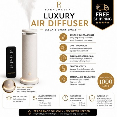 Waterless Essential Oil Diffuser 1000Sq.Ft Coverage for Large Home Hotel Office