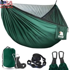 Durable Lightweight Camping Hammock W/ Mosquito Net Easy Setup Adventures New