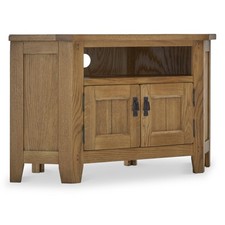 Roseland Furniture Broadway Rustic Oak Corner TV Unit with Door RRP £435
