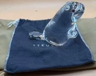 STEUBEN GLASS  Beaver with Garnet Eyes - SIGNED - Lloyd Adkins Design - VG Cond