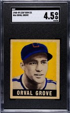 1948 LEAF BASEBALL #66 ORVAL GROVE SGC 4.5 VG EX+ CHICAGO WHITE SOX SP RC