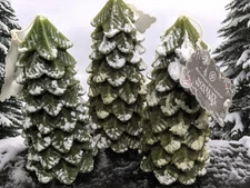 3 UNUSED 8.15" Chesapeake Bay Candles Seasonal Novelty Wax Winter Pine Trees