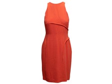 Red-Orange Versace Collection Sleeveless Sheath Dress Size IT 46