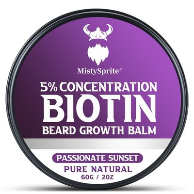 5 Concentration Biotin Beard Balm for Men  Conditioning Beard Wax - Made with...